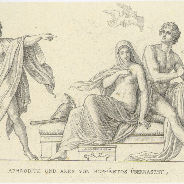 Hephaistos überrascht Aphrodite und Ares, Fresko-Entwurf zu den Hymnen des Homer